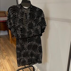 NWT The Kooples Black Sequin Mini Dress - Size 2